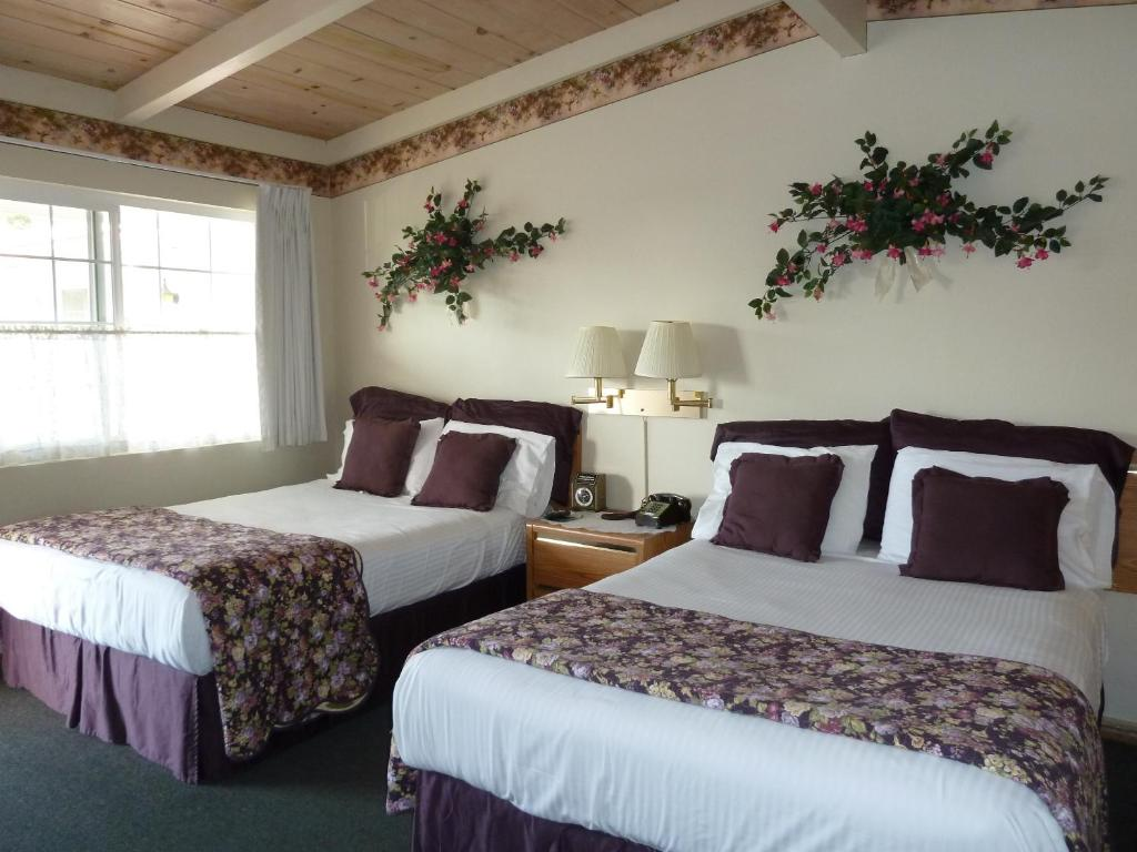 Spacious Sundown Inn room with two beds